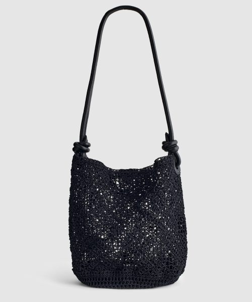 Boho Beach Woven Purse Casual Vacation Shopping Black Tote Good Stylists