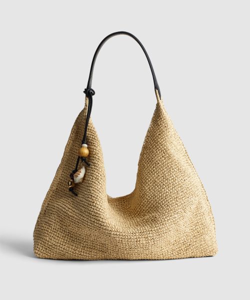 Classic Straw Slouchy Hobo Retro Summer Beige Shoulder Bag Good Stylists