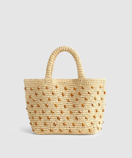 Compact Handwoven Square Beige Tote Cute Vacation Top Handle Bag Good Stylists