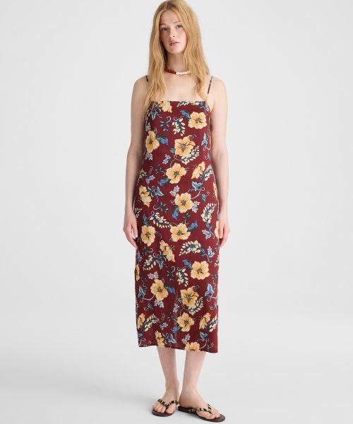 Good Stylists Elegant Red Squareneck Sleeveless Maxi Dress