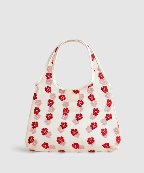 Good Stylists Embroidered Floral Red Mini Purse Cute Spring Top Handle Bag