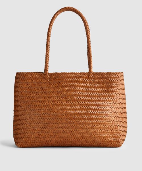 Woven Orange Shopping Tote Bag Good Stylists