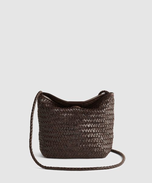 Good Stylists Multi Pocket Woven Crossbody Practical Utility Brown Sling Bag