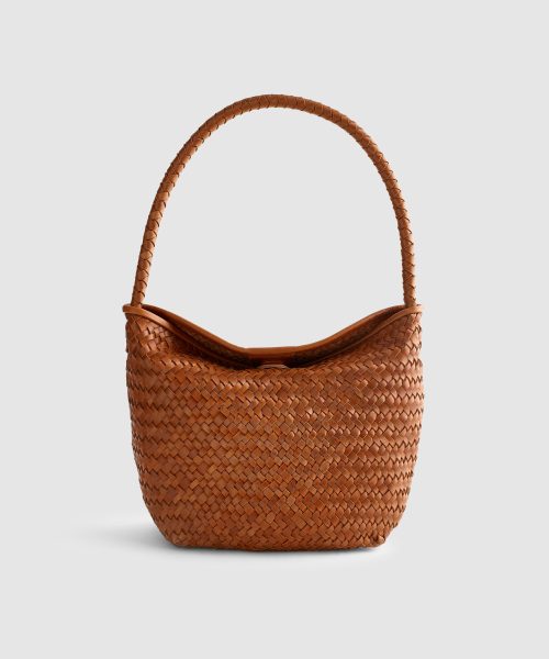 Good Stylists Sleek Handwoven Shoulder Satchel Elegant Orange Workwear Purse