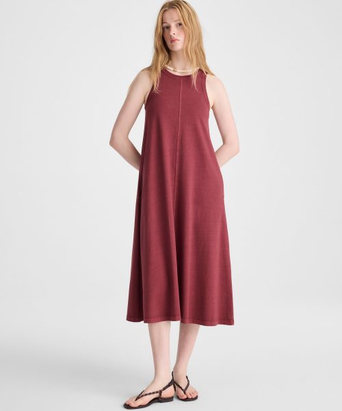 Good Stylists Vibrant Red Seamed Tank Maxi Dress In Allday Jersey